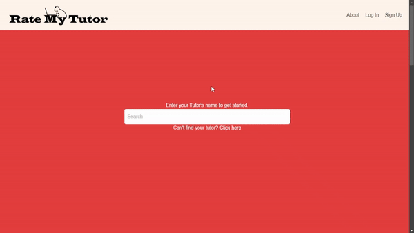 A gif of browsing through Rate My Tutor Website